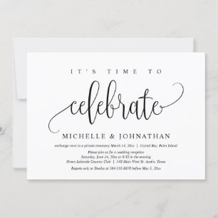 Convites É Hora de Celebrar, Festa de Casamento Intimo