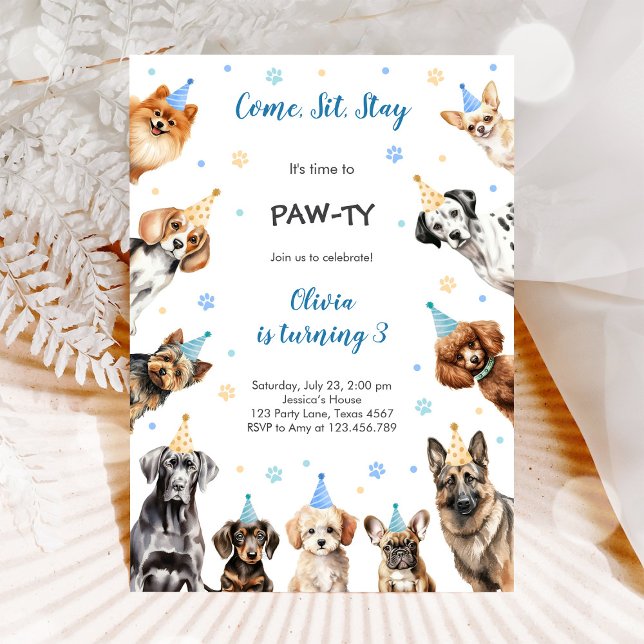 Convites É Hora de Festa com as Patinhas Animais de Festa A (Criador carregado)