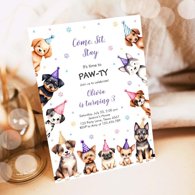 Convites É Hora de Festa de Aniversário de Crianças Animais (Criador carregado)