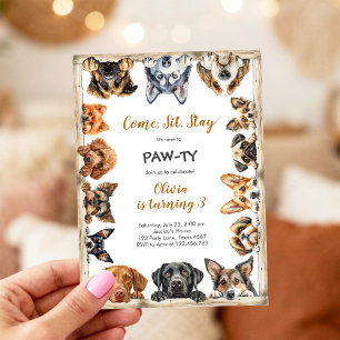 Convites É Hora de Festa de Aniversário de Crianças Animais