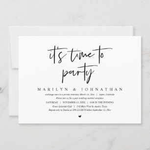 Convites É hora de festejar, Celebração de Casamento Intimo