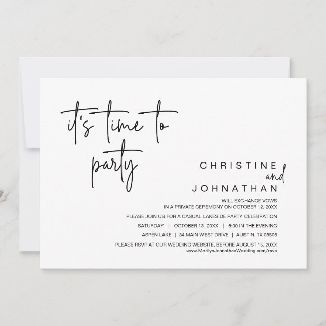 Convites É hora de festejar, Janto de elogios de casamento (Frente)