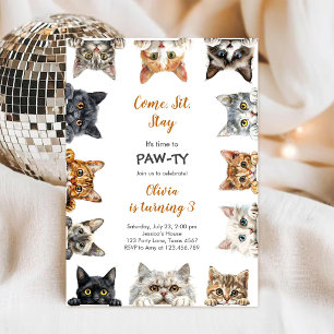 Convites É Hora de Paw-ti Festa de Aniversário Infantil de 