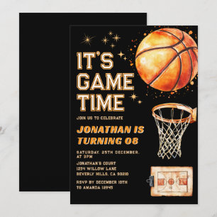Convites É hora do jogo Basquete de aniversário para qualqu