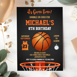 Convites É Hora do Jogo Basquete Esporte Menino Aniversário