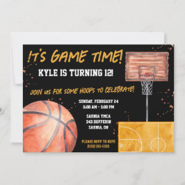 Convites É hora do jogo! Festa de aniversário de Basquete
