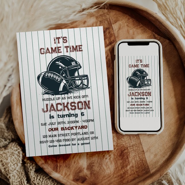 Convites É hora do jogo! Jogo de aniversários de futebol (Criador carregado)