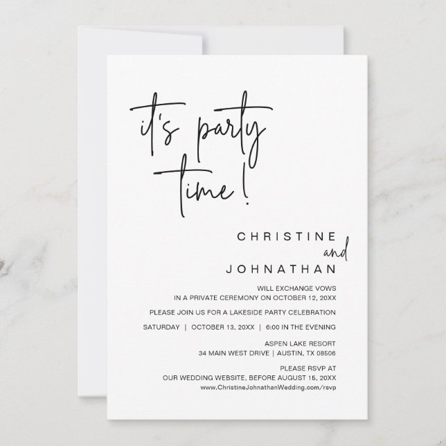 Convites É hora do Partido, Festa de Janto de Elopemento de (Frente)