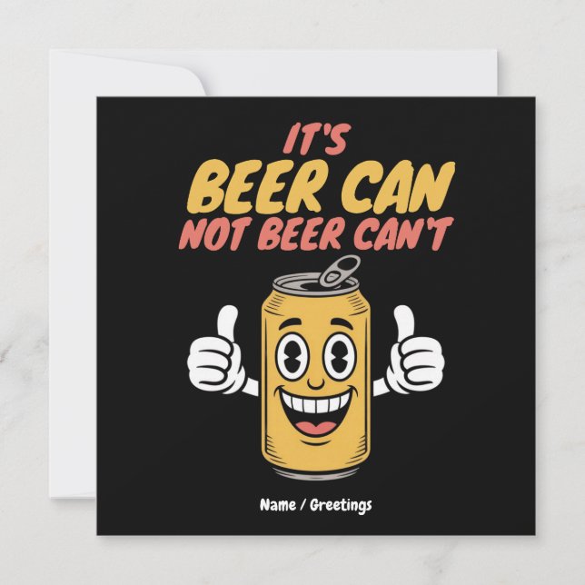 Convites É Lata de Cerveja Não Lata Não Pode Design Retrô D (Frente)