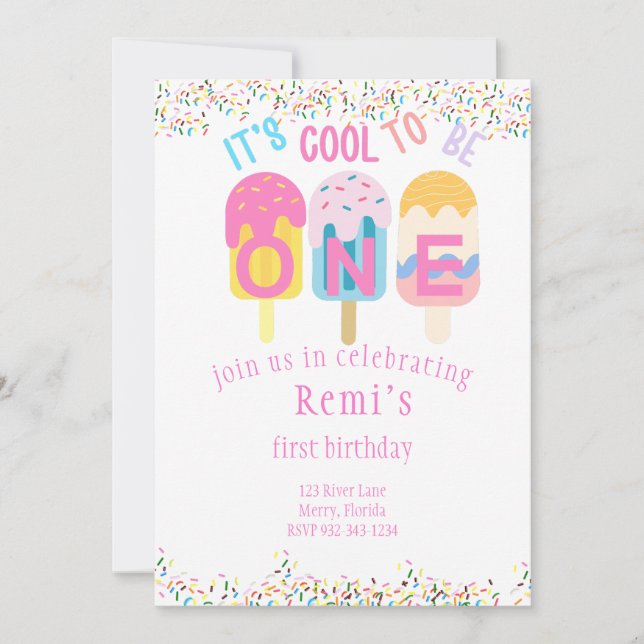 Convites É Legal ser um, festa de aniversário do tema Popsi (Frente)