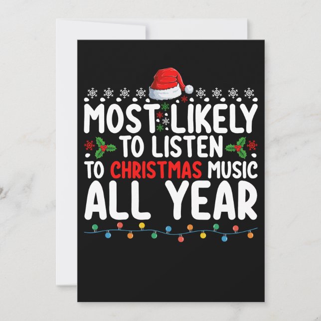 Convites É Mais Provável Ouvir Música De Natal O Ano Todo (Frente)