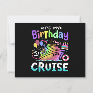 Convites É Meu Aniversário Cruzeiro Tie Dye Viagem de Féria