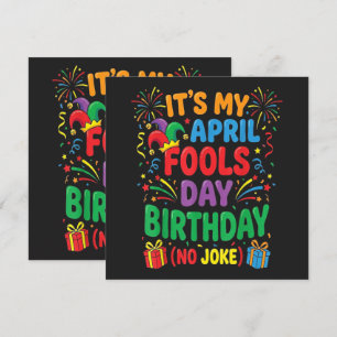Convites É Meu Aniversário do Dia da Mentira e Não É Brinca