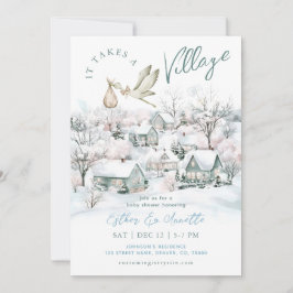 Convites É Necessário Um Chá de fraldas De Inverno Da Vila