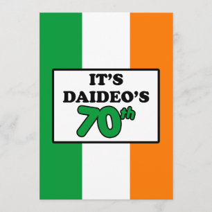 Convites É o 70 de Aniversário do Daideo Irish Flag Invite