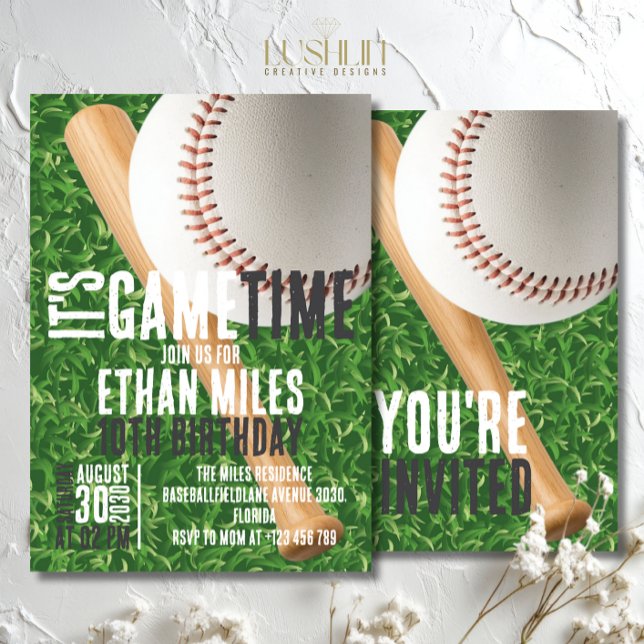 Convites É o aniversário do Game Time Baseball Sports (Criador carregado)