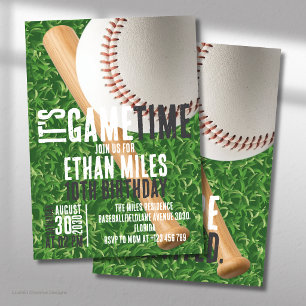 Convites É o aniversário do Game Time Baseball Sports