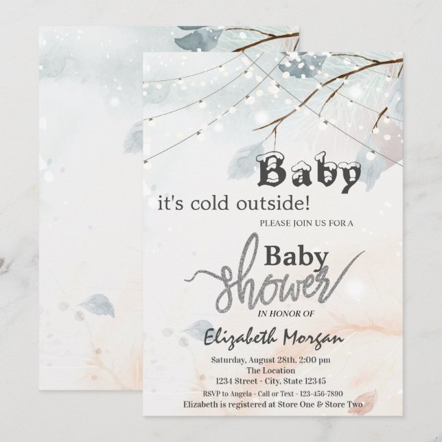 Convites É o Chá de fraldas da ramificação da árvore do lad (Frente/Verso)