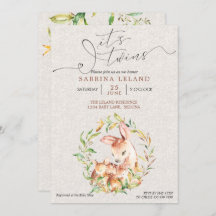 É o Chá de fraldas dos Gêmeos Deer Fawns em Leafy