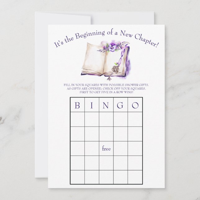 Convites É o início de um novo capítulo! Jogo BINGO (Frente)