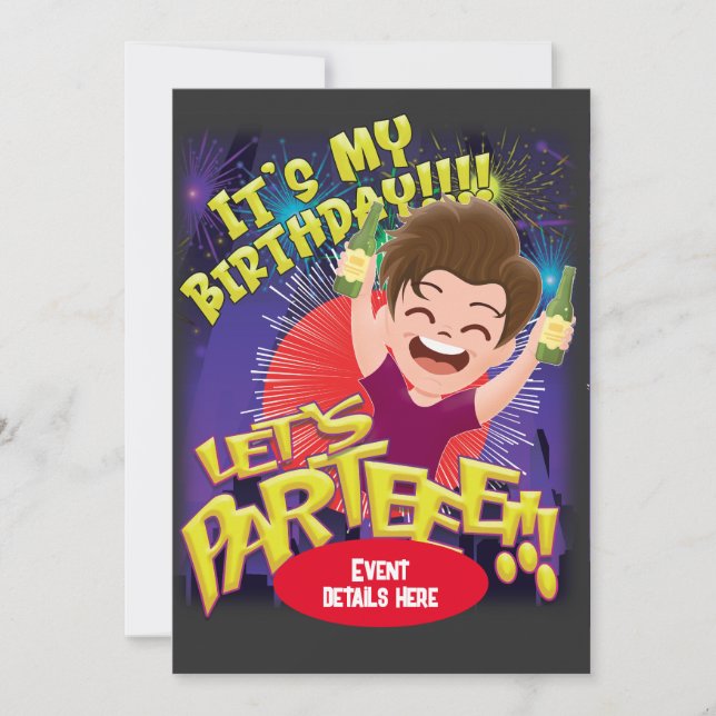 Convites É o meu aniversário - Parceiro Vamos! (Frente)