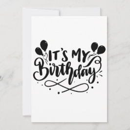 Convites É o meu Design de Letras de Aniversário - Balão Wh