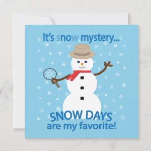 Convites É o mistério da Detetive Snowman Blue