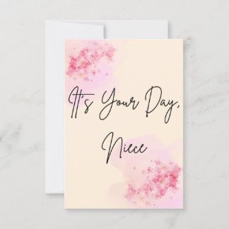 Convites É o seu dia, carta de aniversário mínima da sobrin