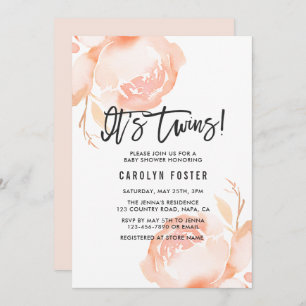 Convites É o Twins!Convite para Chás de fraldas de Menina