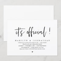 É oficial, Jantar e Festa de Casamento Intimo