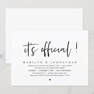 Convites É oficial, Jantar e Festa de Elopamento de Casamen