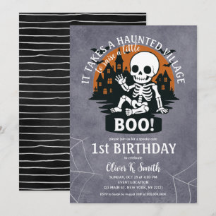 Convites É preciso o primeiro aniversario de Halloween da V