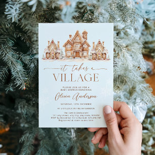 Convites É preciso um Chá de fraldas de inverno na vila