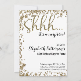 Convites É um Adulto Dourado Festa de aniversário Surpresa