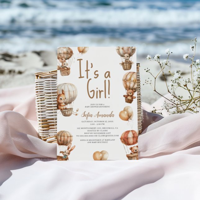 Convites É um Chá de Bebê de Animalzinho Neutro para Menina (Criador carregado)