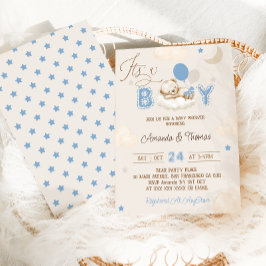 Convites É um Chá de Bebê do Menino Urso Azul