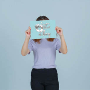 Convites É um Chá de bebê novo Prata Azul