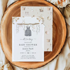 Convites É um Chá de fraldas da Boêmia de Roupas