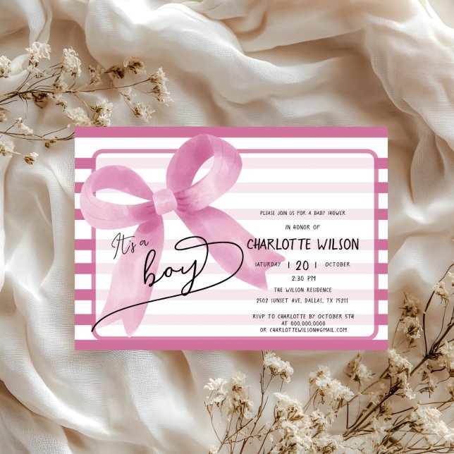 Convites É um Chá de fraldas de Arco rosa-branca (Criador carregado)