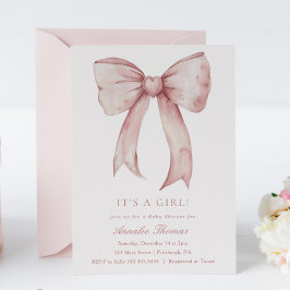 Convites É um Chá de fraldas de Arco Rosa Menina