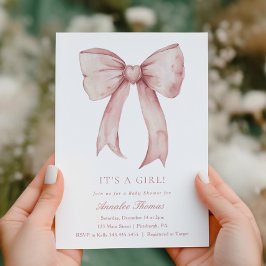 Convites É um Chá de fraldas de Arco Rosa Menina