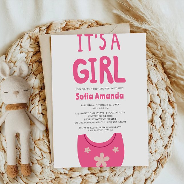 Convites É um Chá de fraldas de Bebê Rosa Menino (Criador carregado)