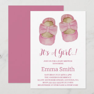 Convites É um Chá de fraldas de Calçados para bebês com uma