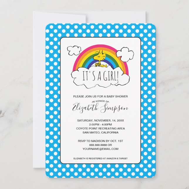 Convites É um Chá de fraldas de Garota (Frente)