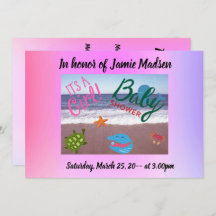 É um Chá de fraldas de garota com critérios oceâni