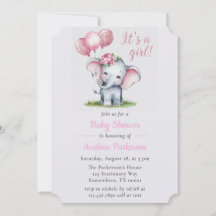 É um Chá de fraldas de Garota Elefante-Pintura