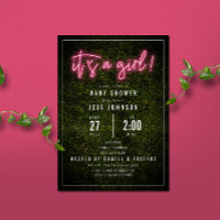É um Chá de fraldas de madeira de neon rosa