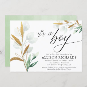 Convites É um chá de fraldas de ouro moderno.