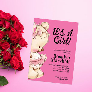 Convites É um Chá de fraldas de Urso de Teddy