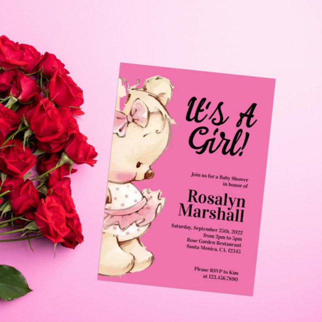 Convites É um Chá de fraldas de Urso de Teddy (Criador carregado)